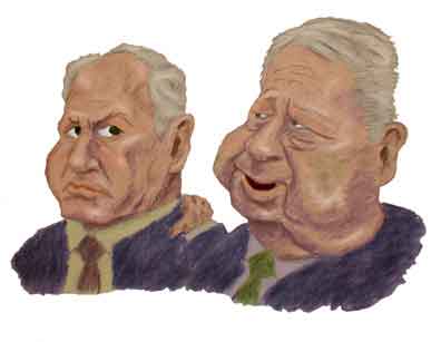 Benjamin Netanyahu and Ariel Sharon