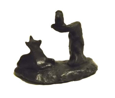 Cat and Bird - Bronze