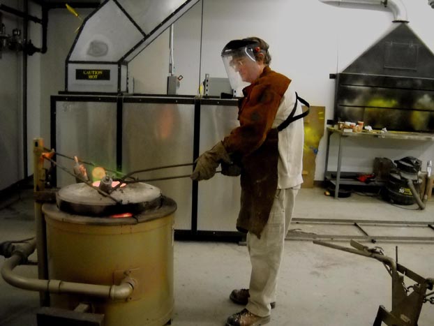 Bronze Casting - Loading the Crucible